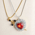 Halskæder til Par med Hjerte- og Sværdvedhæng 