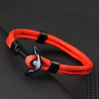Dobbelt armbånd med sort anker orange