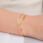 Dobbelt armbånd med Davidsstjernen, jødisk symbol, gull