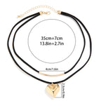 Dvojitý náhrdelník s přívěskem ve tvaru srdce