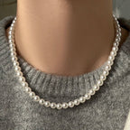 Elegant hvid perlehalskæde choker