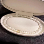 Elegant hvid perlehalskæde choker