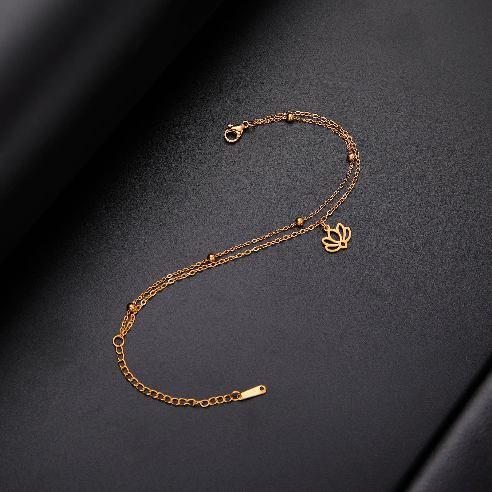 Gourmette Fleur de Lotus Femme or