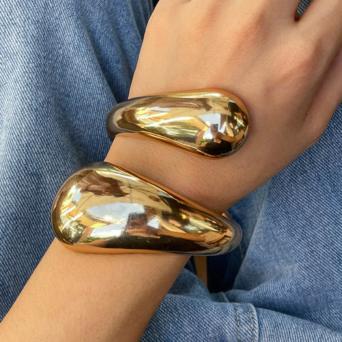 Stor Gourmette Armbånd Vanddråbe guld
