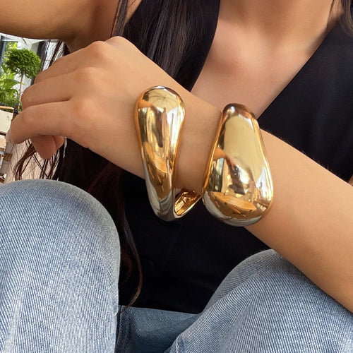 Stor Gourmette Armbånd Vanddråbe guld
