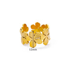 Velký prsten s květinovým motivem a 5 zlatými okvětními lístky