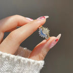 Sæt med 2 måne- eller solringe i zirkonia til par