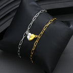 Sæt med 2 Halvhjerte Armbånd til Par