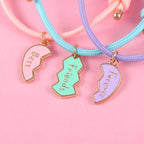 Sada 3 šňůrových náramků pro trojici nejlepších přátel stříbrná