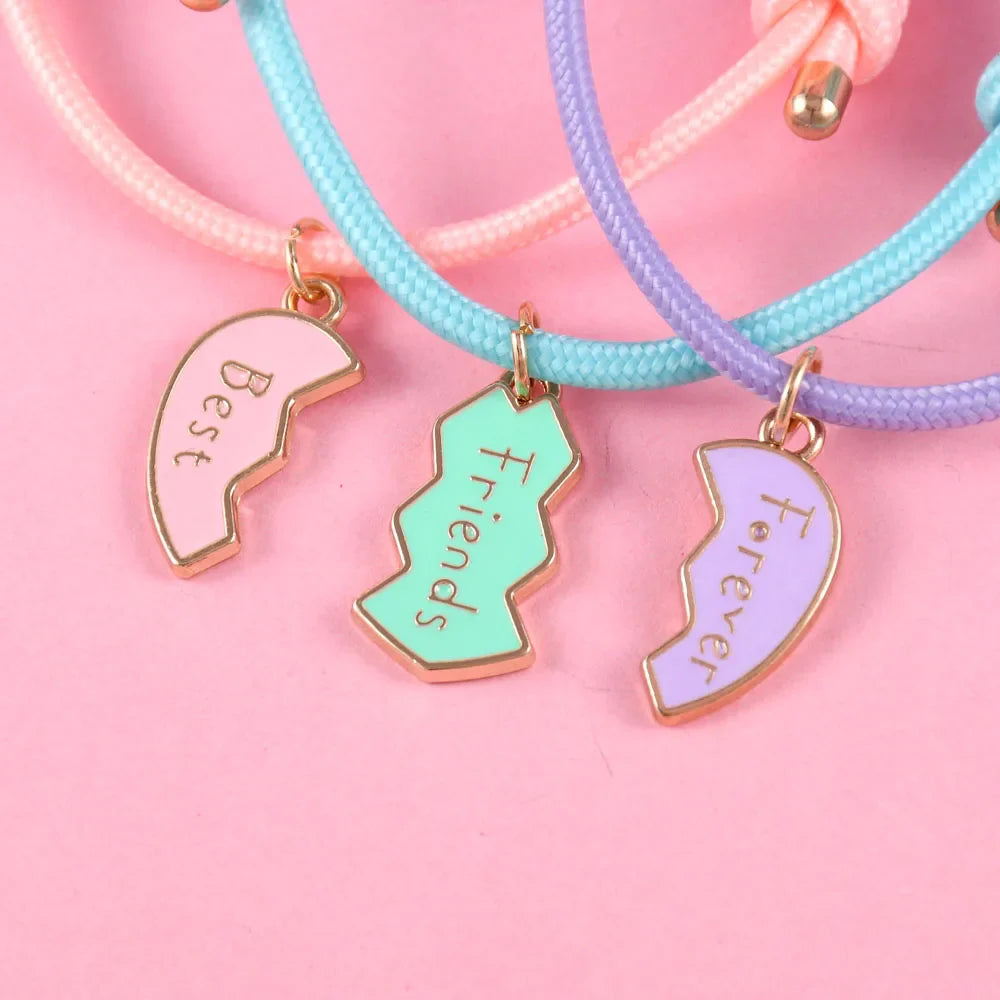 Set med 3 Reparmband för Trio av Bästa Vänner silver