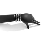 Sæt med 4 sølv stjerne armbånd