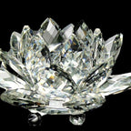 Fengshui-dekorasjon i krystallglass "Kvartsblomst" - Helbredelse, buddhisme, hvit meditasjon
