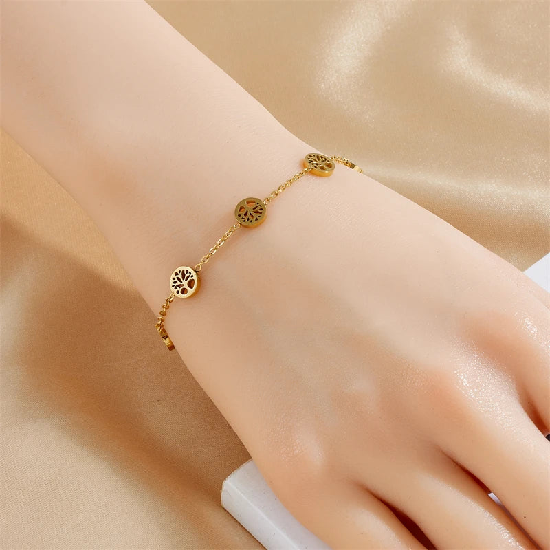 Smykkesæt Livets Træ Halskæde, Armbånd og Øreringe