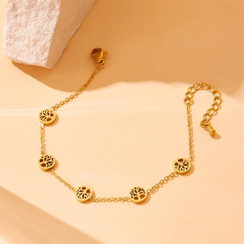 Smykkesæt Livets Træ Halskæde, Armbånd og Øreringe