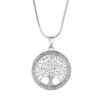 Livets Træ Vedhæng Sølvfarvet Guld