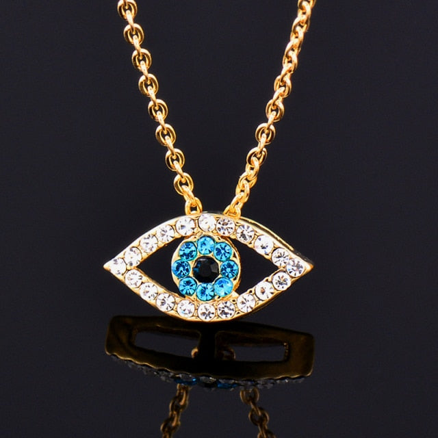 Pendentif Oeil Bleu or
