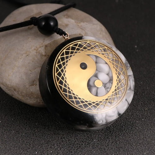 Orgonit Sten Vedhæng & Halskæde til Mænd og Kvinder Beskyttelse Meditation yin yang