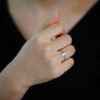 Liten ring Livets blomma för kvinnor i silver