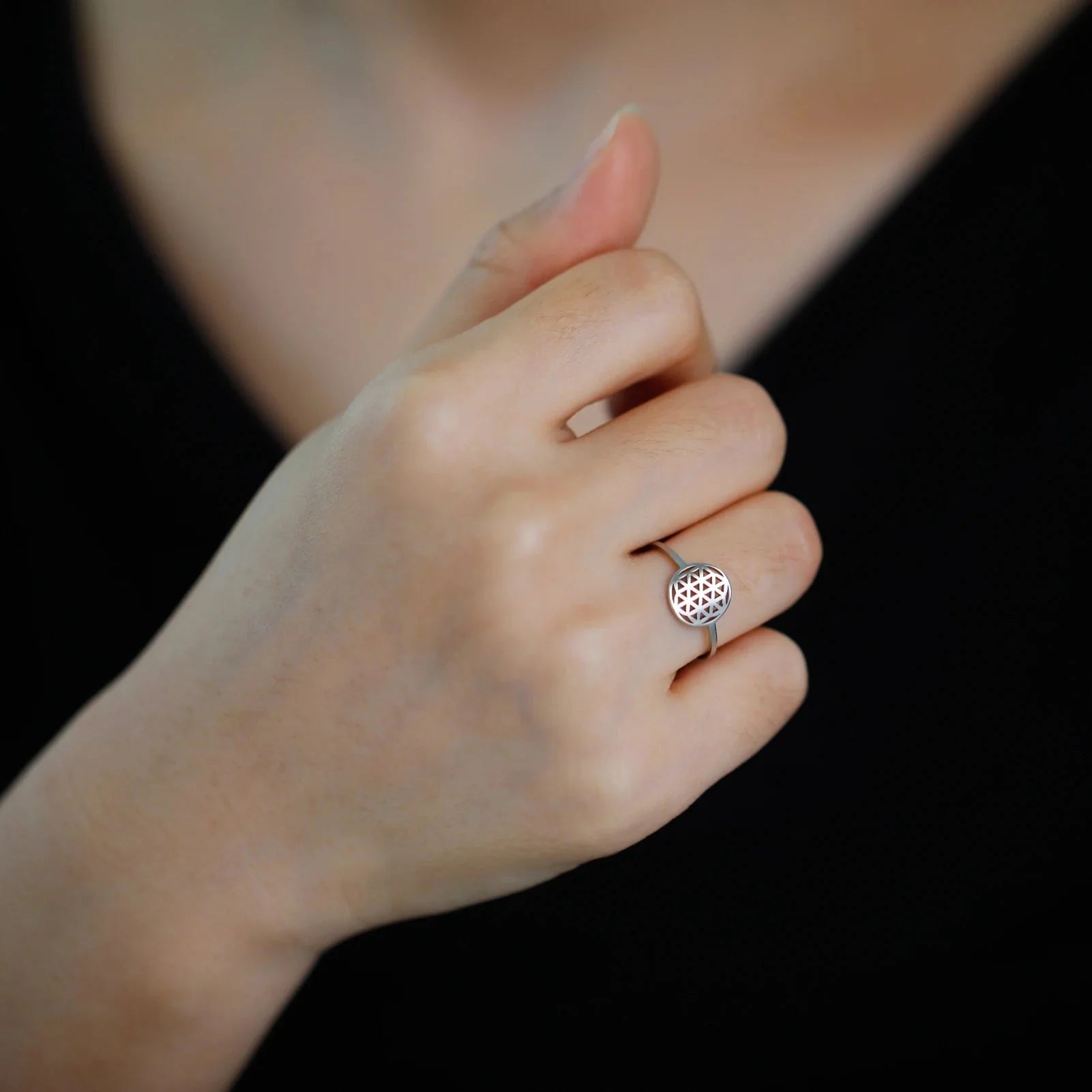 Lille Livets Blomst ring til kvinder i sølv