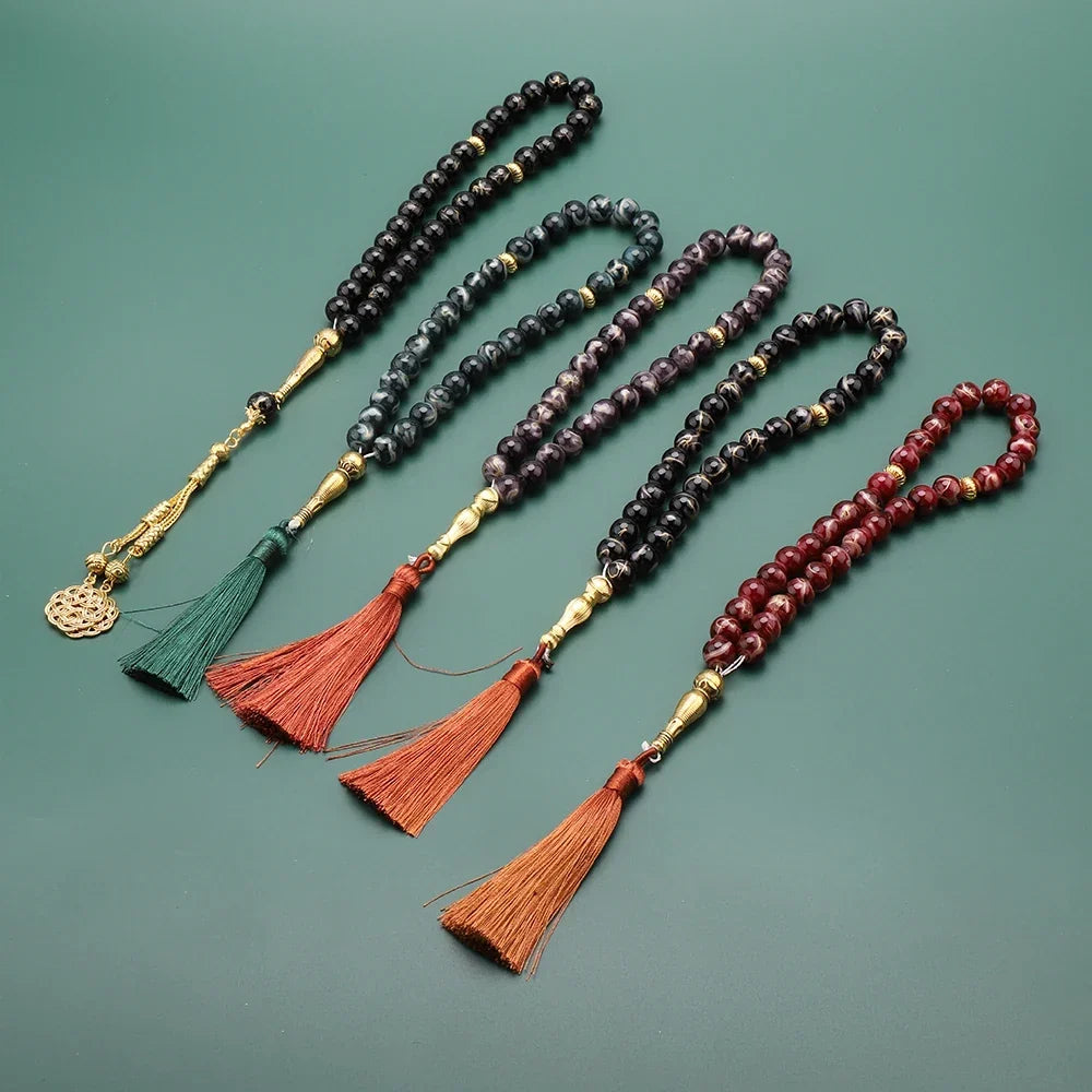 Tasbih Long 33 sorte perler - muslimsk bedekrans