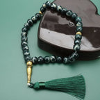 Tasbih Long 33 sorte perler - muslimsk bedekrans grøn